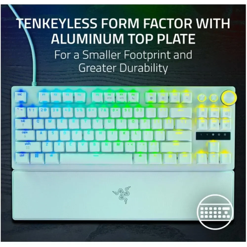 Razer Huntsman V3 Pro TKL 8KHz Esports Gaming Keyboard, White | Analog